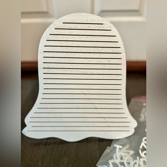 Other - White Halloween Ghost-Shaped Letter Board with bag of letters and numbers